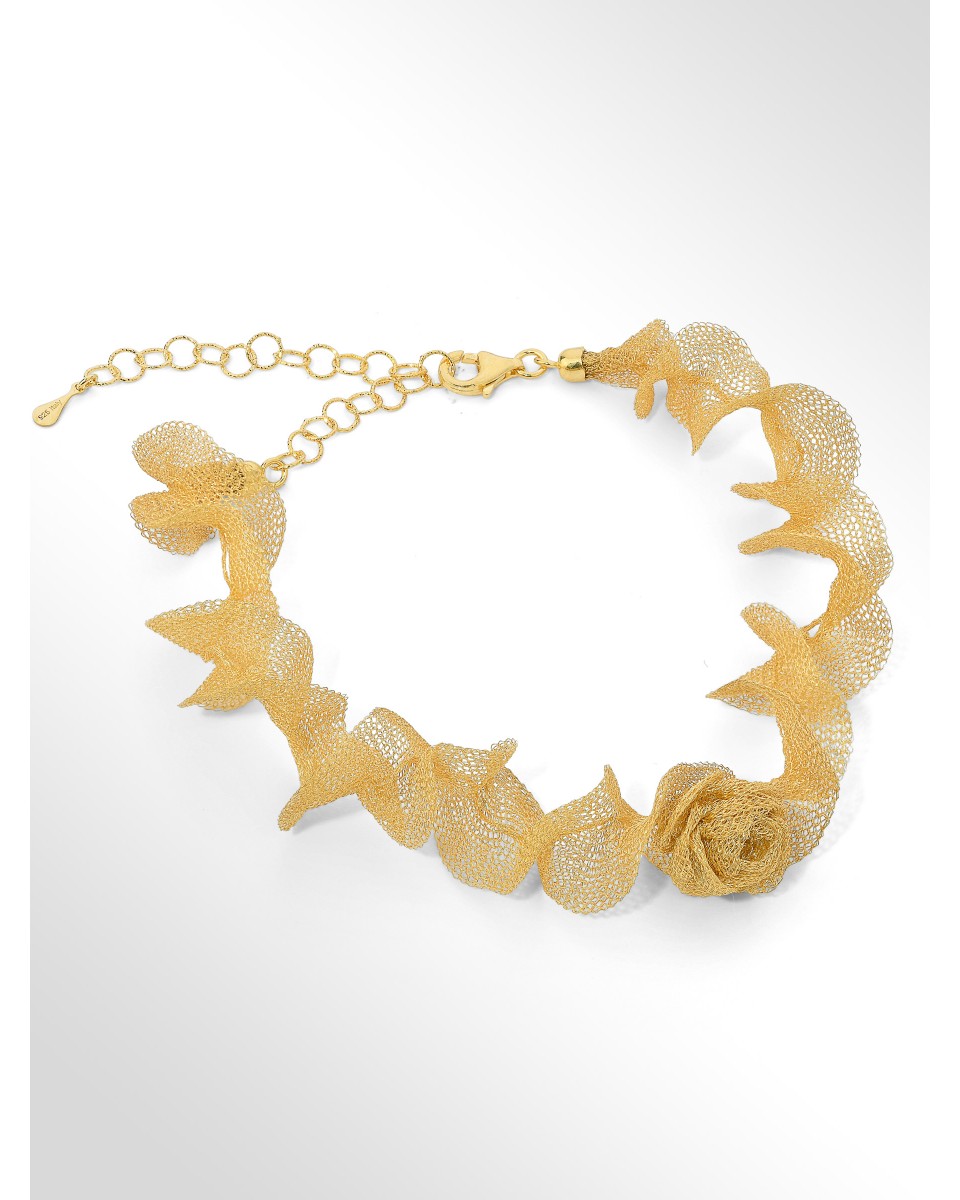 Choker in Tessuto argento...