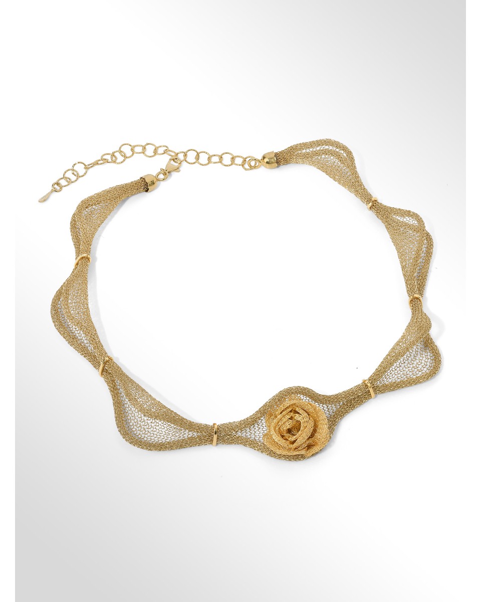 Choker in Tessuto argento...