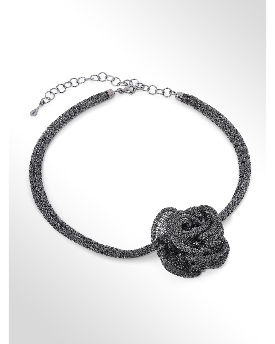 Choker in Tessuto argento...